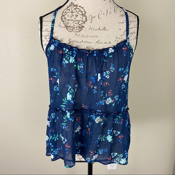 Hollister Sheer Tank Top Blouse With Cross Back - Picture 1 of 6